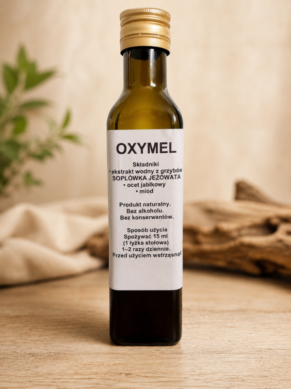 Soplówka jeżowata Oxymel 250 ml – Farma Grzybów na Łące